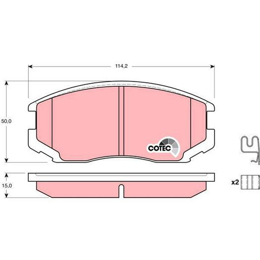 TRW DTEC Brake Pad Set Front GDB3214DT