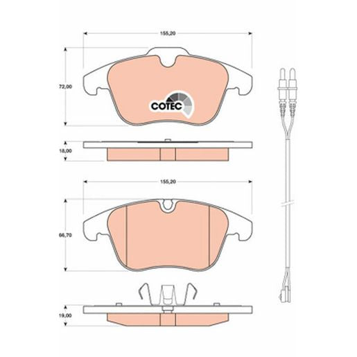 TRW Cotec Brake Pad Set Front GDB1818