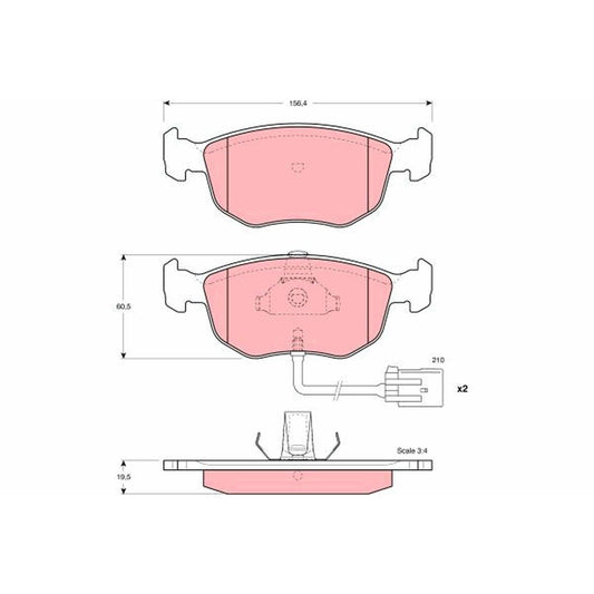 TRW Cotec Brake Pad Set Rear GDB1213