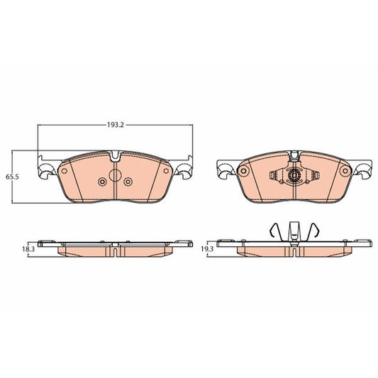 TRW Cotec Brake Pad Set Front GDB2100