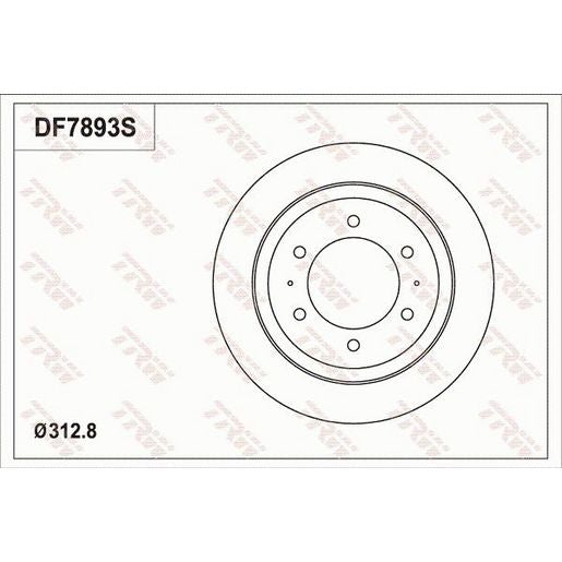 TRW Brake Rotor Single 312.8mm Rear DF7893S