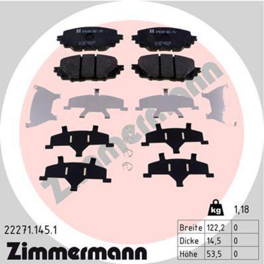 Zimmermann Brake Pad Front Set 22271.145.1