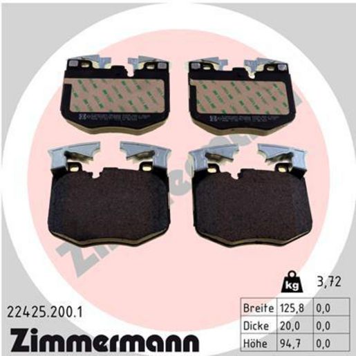 Zimmermann Brake Pad Front Set 22425.200.1