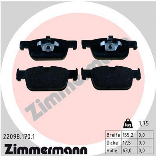 Zimmermann Brake Pad Front Set 22098.170.1