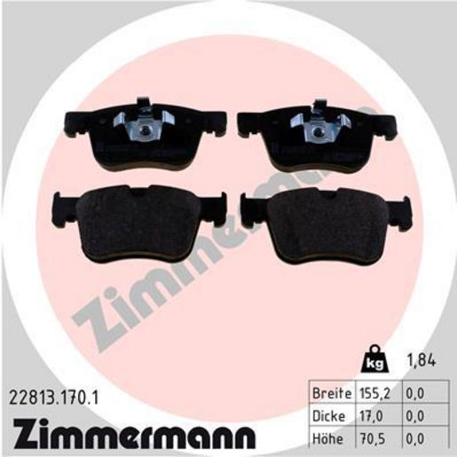 Zimmermann Brake Pad Front Set 22813.170.1