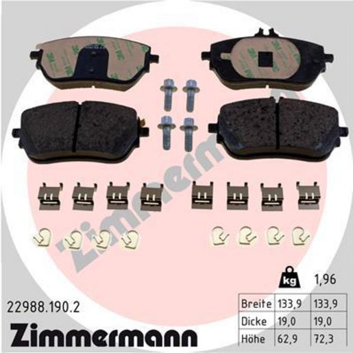 Zimmermann Brake Pad Front Set 22988.190.2