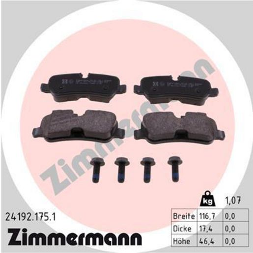Zimmermann Brake Pad Rear Set 24192.175.1