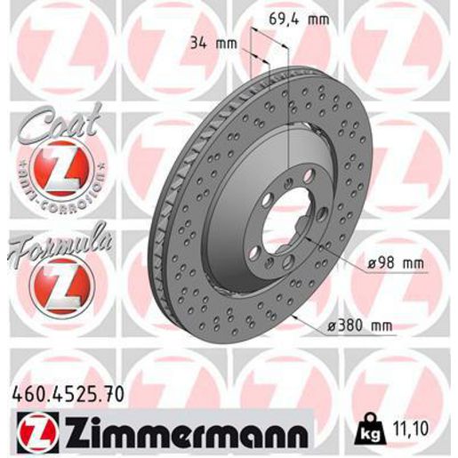 Zimmermann Formula Z Brake Rotor 380mm Front RH 460.4525.70