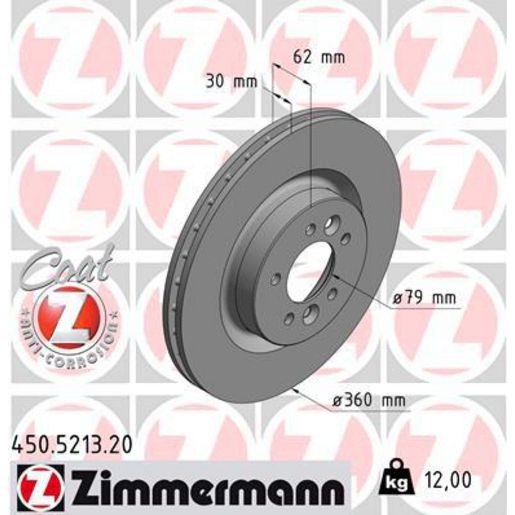 Zimmermann OE Coat Z Brake Rotor Single 360mm Front 450.5213.20