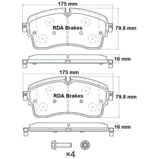 RDA Extreme Landrover Jag Front Pads RDX2461SM