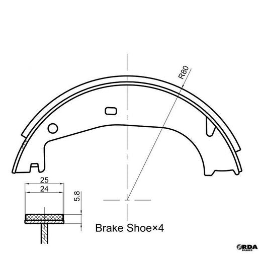 RDA BMW E36 Rear Hand Brake Shoe R2043