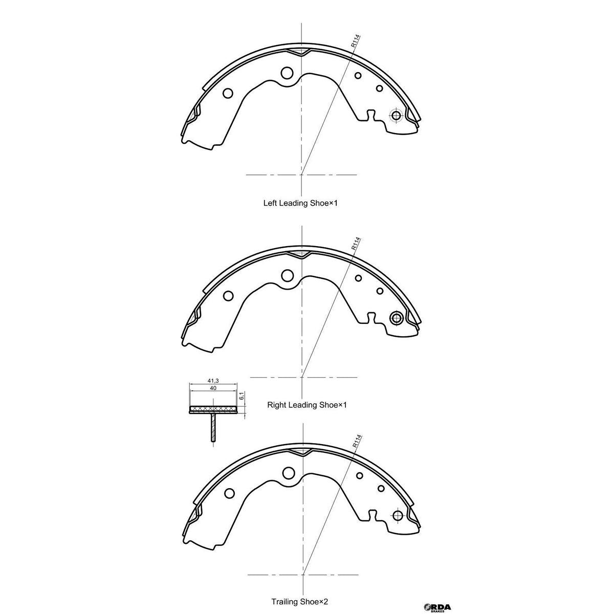 RDA Nissan Cube Rear Brake Shoes R2040