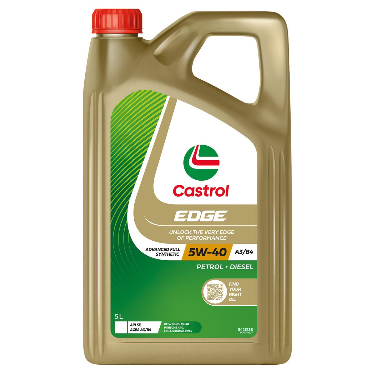 Castrol EDGE 5W-40 A3/B4 Engine Oil 5L 3421235