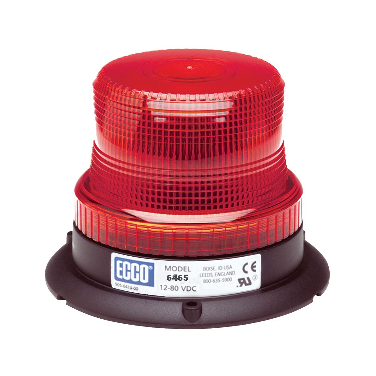 Ecco - LED Beacon,360*,Red,12-80 Vdc 6465R