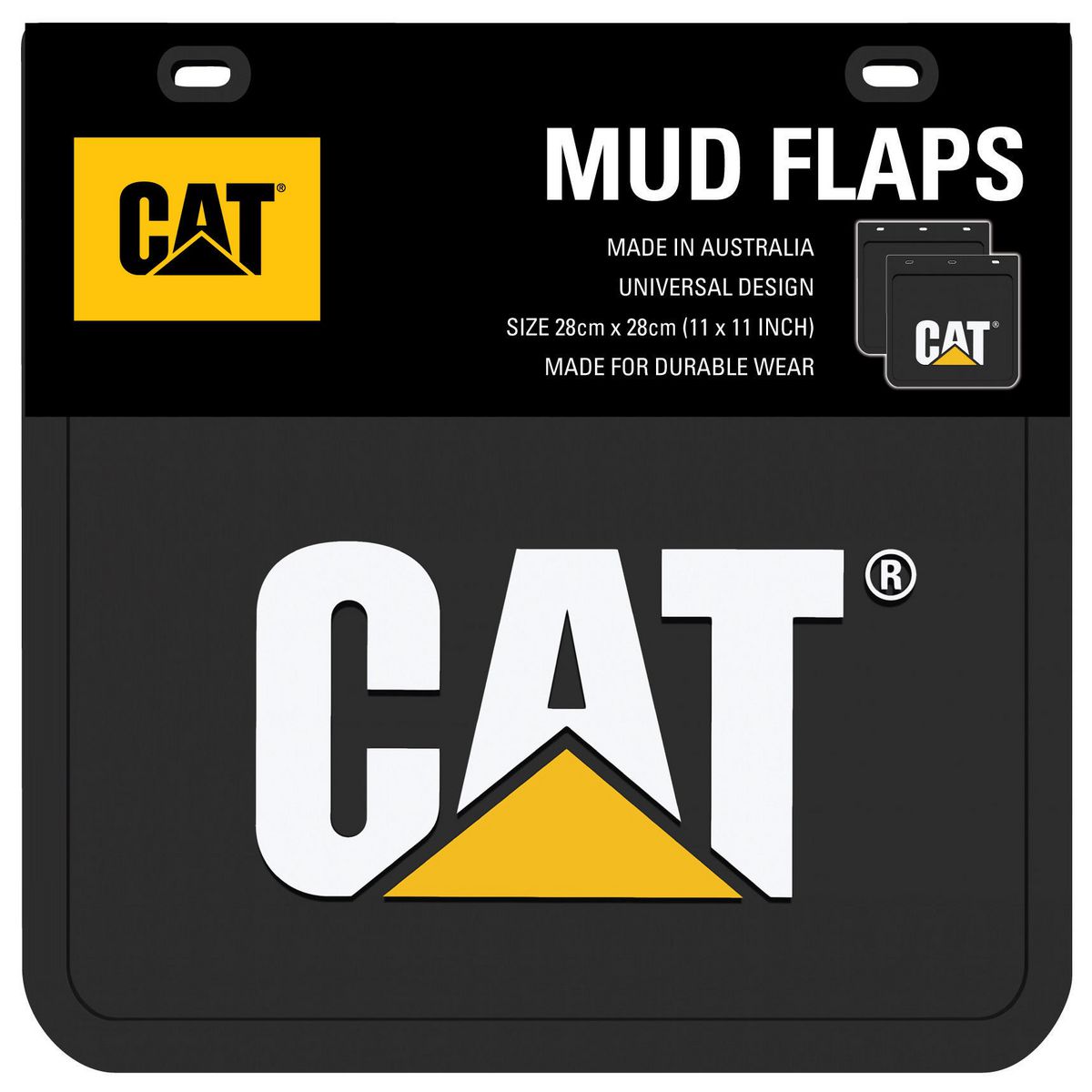 Caterpillar Cat Heavy Duty Mud Flaps Size 'B'28cm X 28cm (11 X 11 Inch) MDCATB