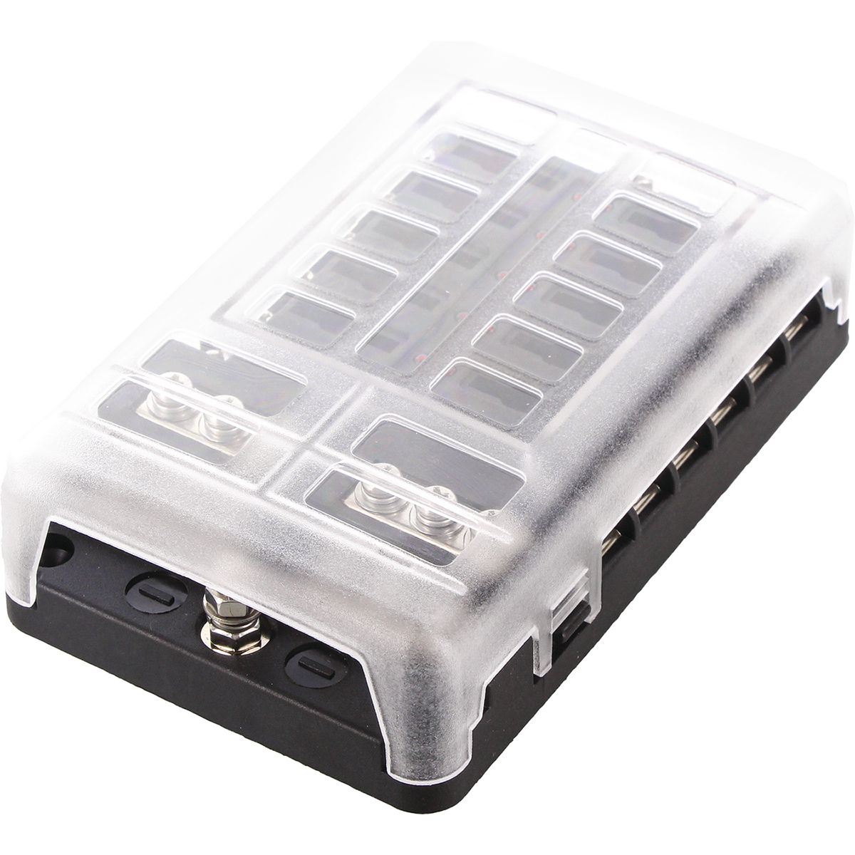 OEX Fuse Box, Standard Blade, 12 Way, Maximum Total Amperage -150A At 12V, Negative Busbar ACX5124
