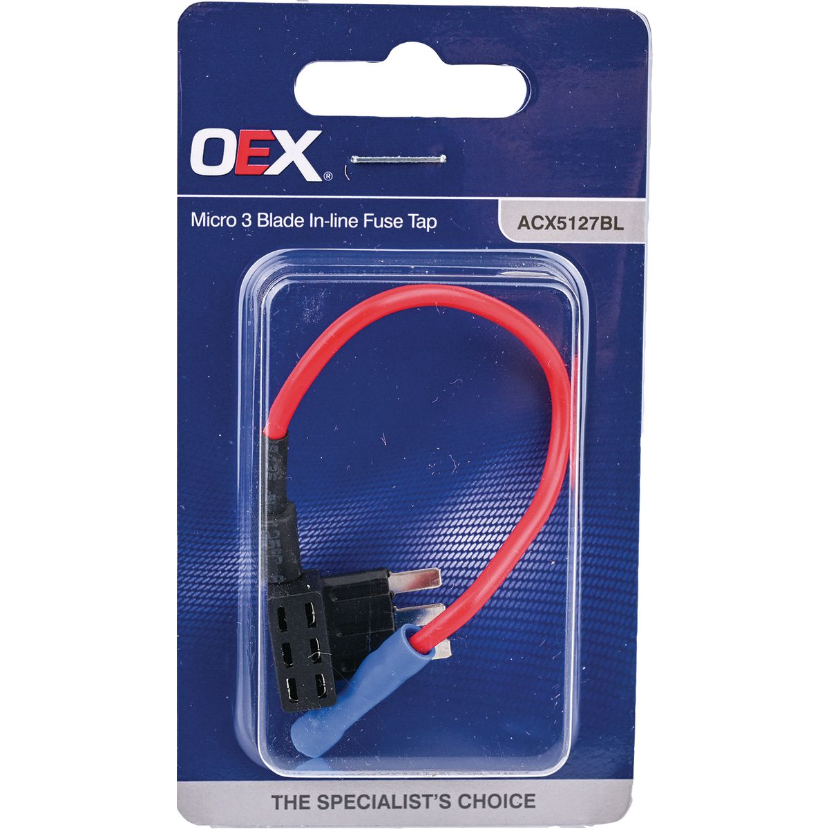 OEX Fuse Tap In Line Micro 3 Blade 1 Way 10A 1 Pce ACX5127BL