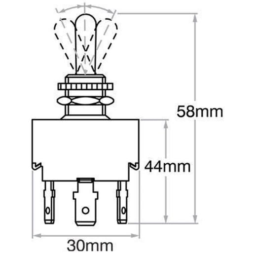 OEX Toggle Switch Mom On - Off - Mom On - Spdt ACX1964BL