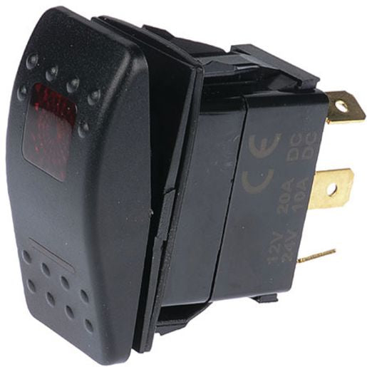 OEX Carling Style Rocker Switch On/Off Spst Red Illumination ACX1974BL