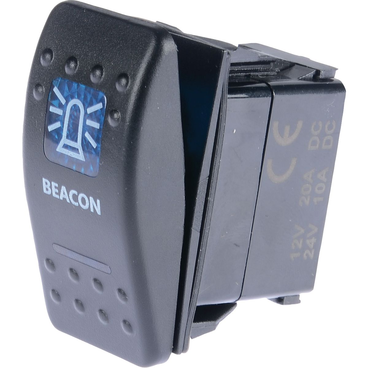 Drivetech 4x4 Rocker Switch Beacon 12/24V Blue DT-11012