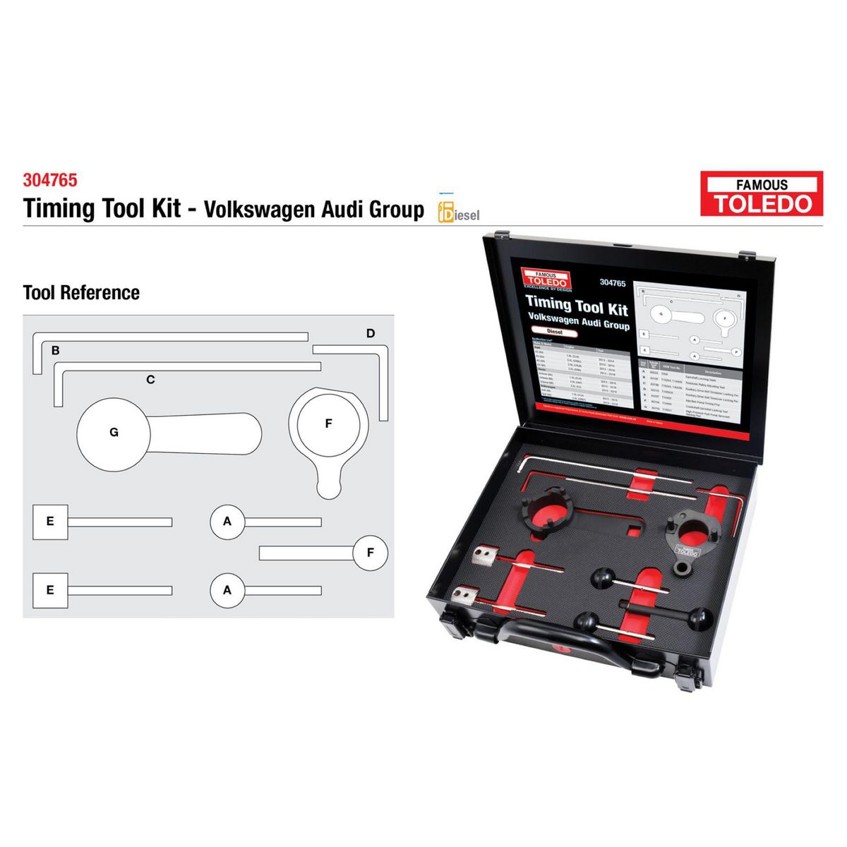 Toledo Timing Tool Kit Audi & Volkswagen 304765