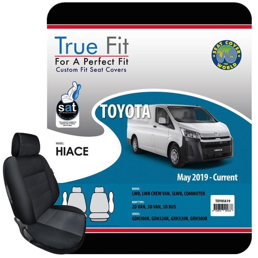 True Fit Tailored Fit Front Car Seat Covers Polyester, Grey - Set TOYHIA19