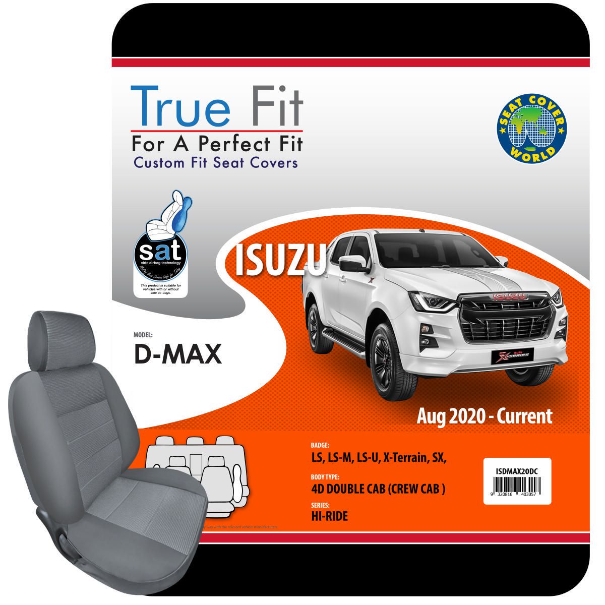 True Fit Tailored Fit Front & Rear Car Seat Covers Polyester, Grey - Set ISDMAX20DC