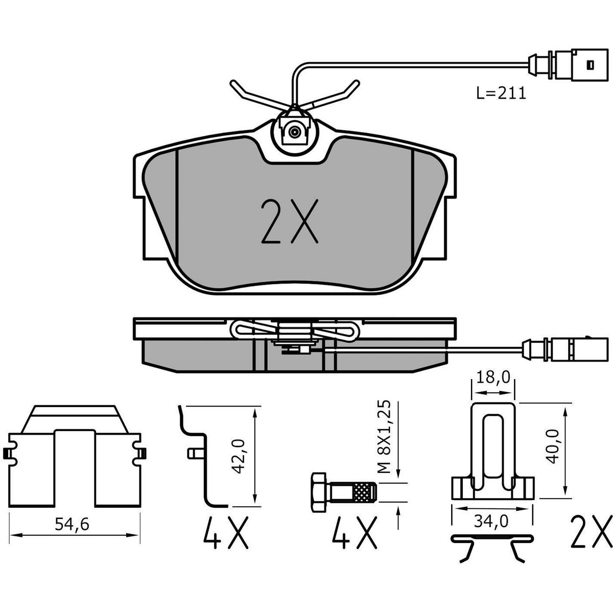 MEYLE Brake Pad Set 025 234 4616/PD