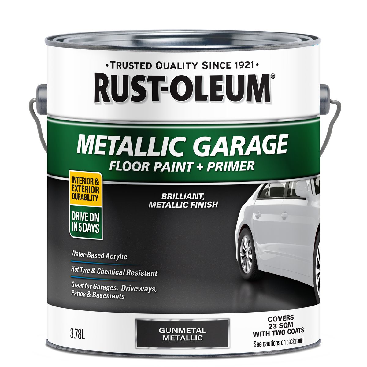 Rust-Oleum 1 Part Concrete Floor Coating Metallic Gunmetal 3.78L 374275