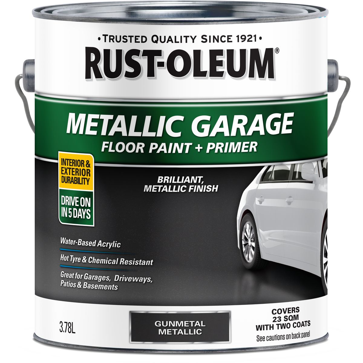 Rust-Oleum 1 Part Concrete Floor Coating Metallic Gunmetal 3.78L 374275