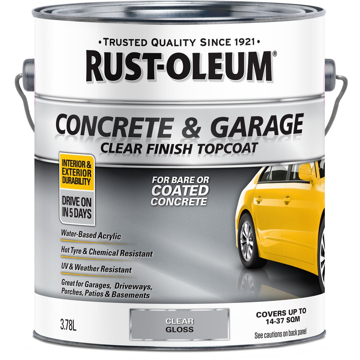 Rust-Oleum 1 Part Concrete Floor Coating Clear Topcoat 3.78L 374276