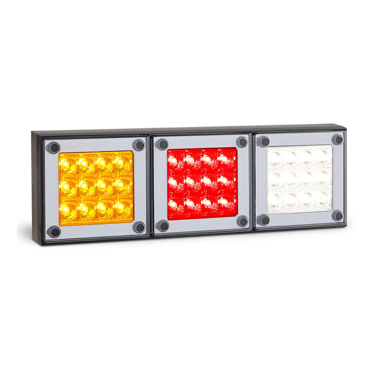 LED Autolamps 280 Series, Multivolt, Tinted Lens, Stop/Tail/Indicator/Reverse Lamp With Reflector 280TARWM