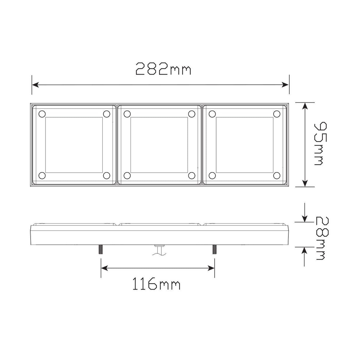 LED Autolamps 280 Mini Jumbo Stop/Tail/Indicator LED Light 12/24V 40cm Cable Boxed 280ARRMB