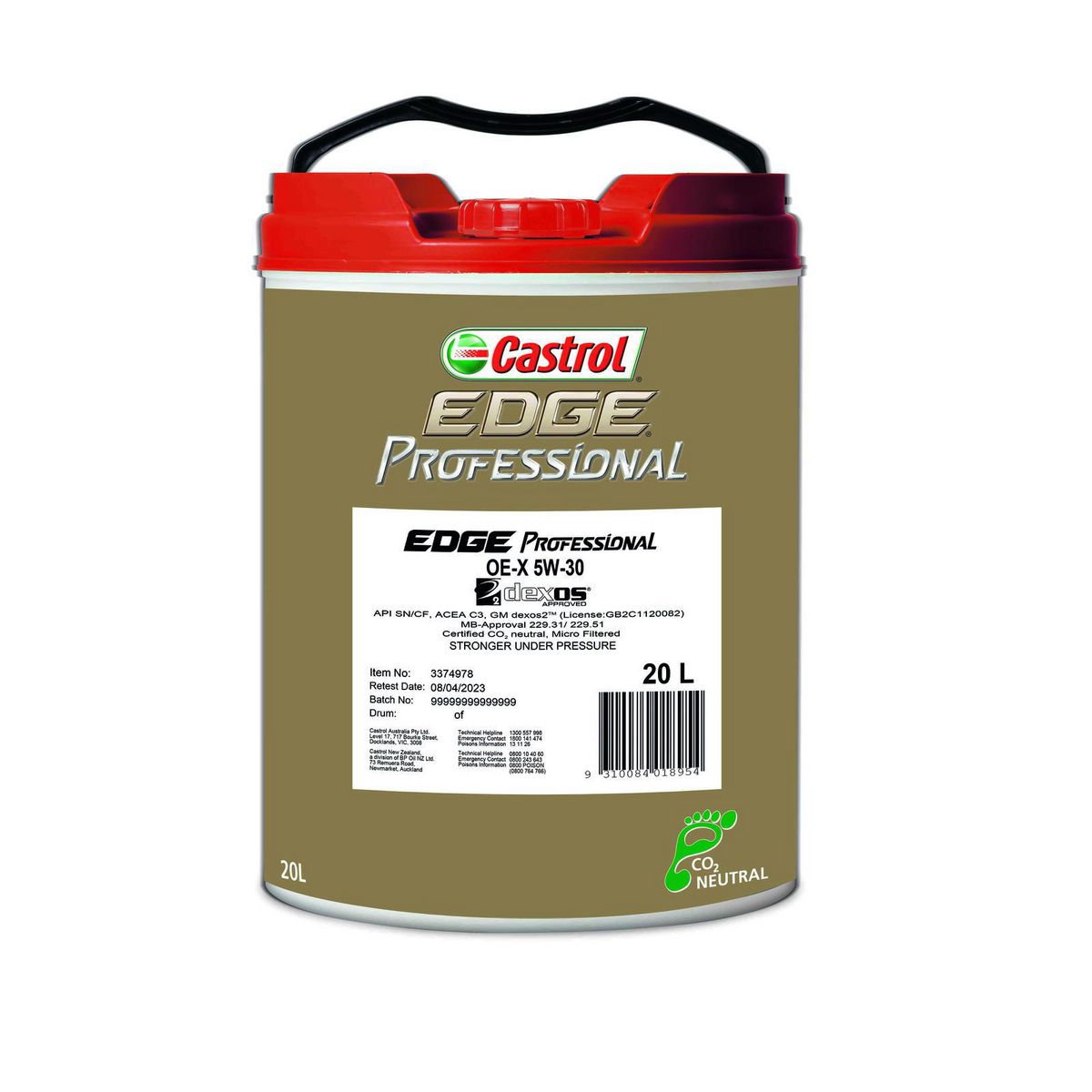 Castrol EDGE Professional OE-X 5W-30 Engine Oil 20L 3374978