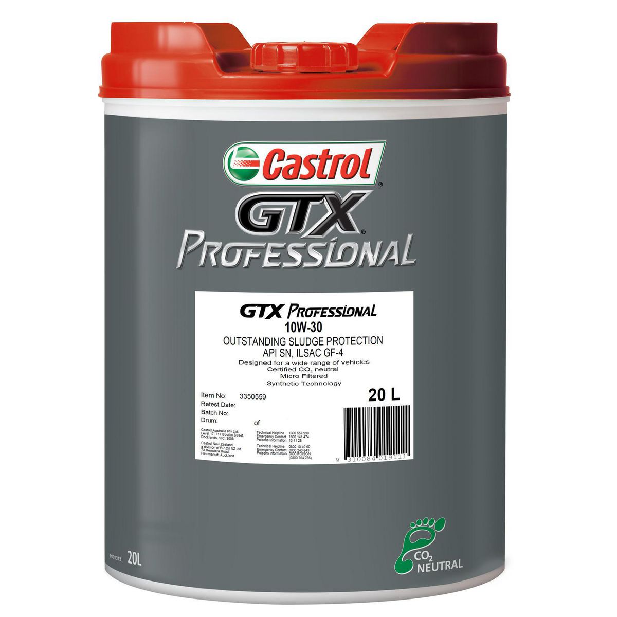 Castrol GTX Professional 10W-30 Engine Oil 20L 3350559