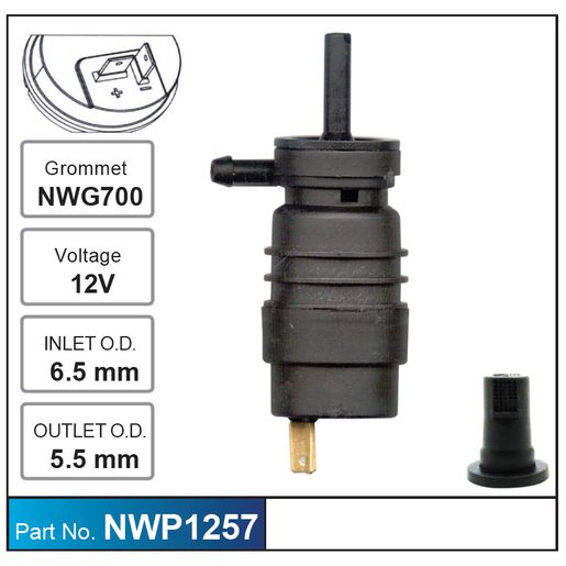 Nice Products Windscreen Washer Pump NWP1257