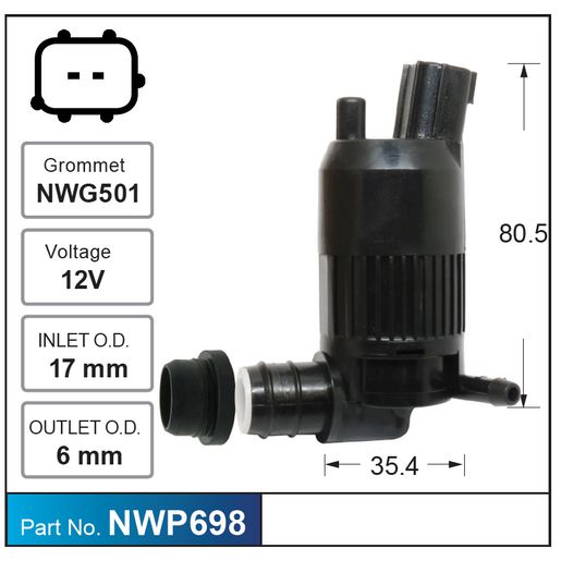 Nice Products Windscreen Washer Pump NWP698