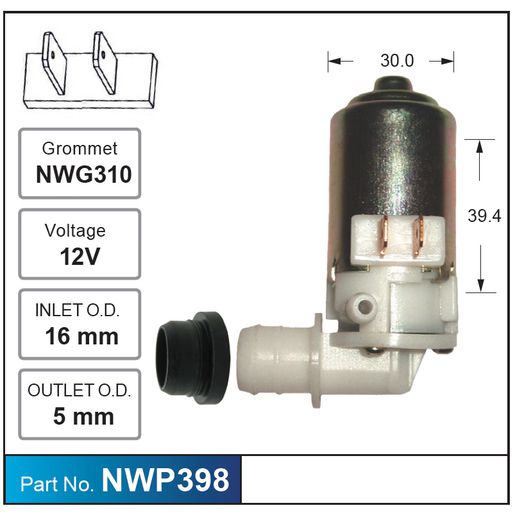 Nice Products Windscreen Washer Pump NWP398