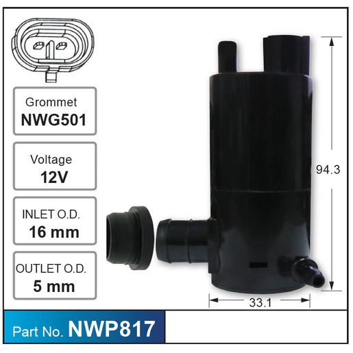 Nice Products Windscreen Washer Pump NWP817