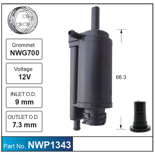 Nice Products Windscreen Washer Pump NWP1343