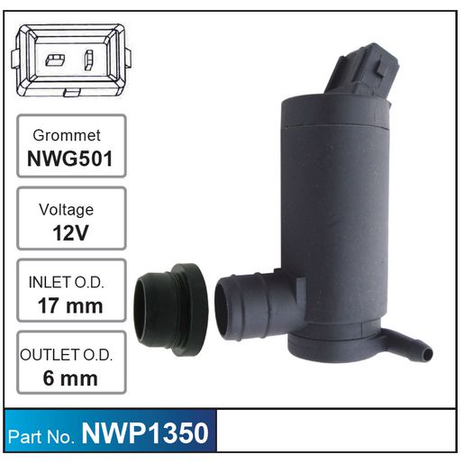 Nice Products Windscreen Washer Pump NWP1350