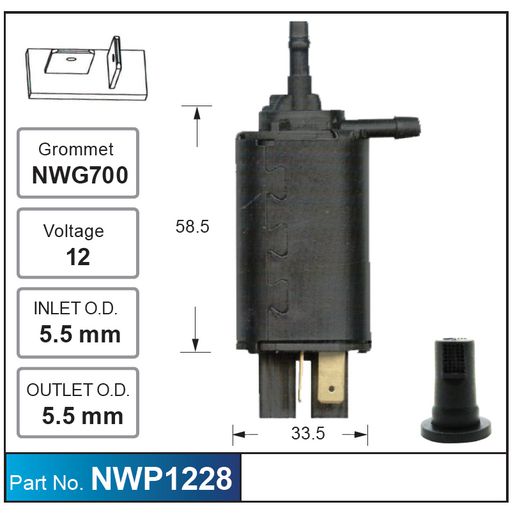 Nice Products Windscreen Washer Pump NWP1228