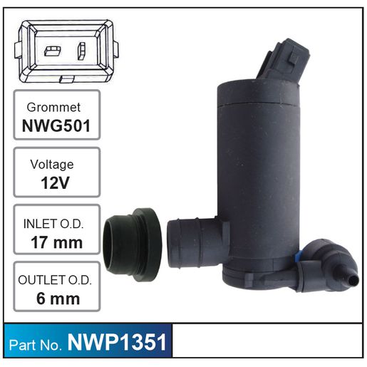 Nice Products Windscreen Washer Pump NWP1351