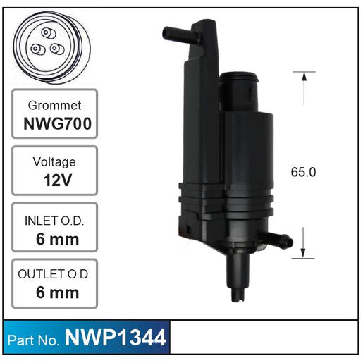 Nice Products Windscreen Washer Pump NWP1344