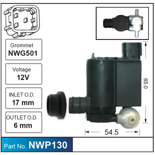 Nice Products Windscreen Washer Pump NWP130