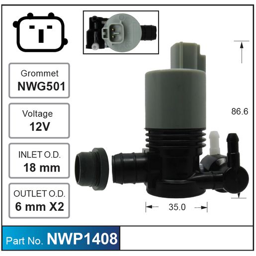 Nice Products Windscreen Washer Pump NWP1408