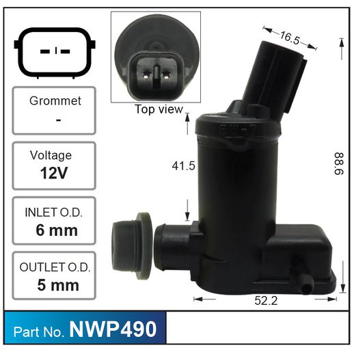 Nice Products Windscreen Washer Pump NWP490