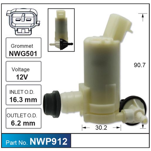 Nice Products Windscreen Washer Pump NWP912