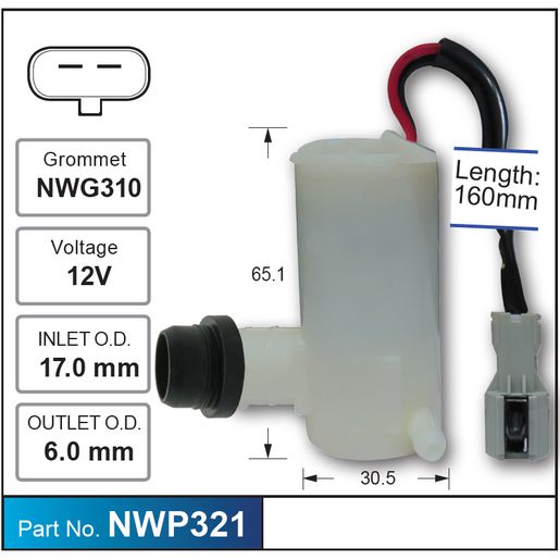 Nice Products Windscreen Washer Pump NWP321