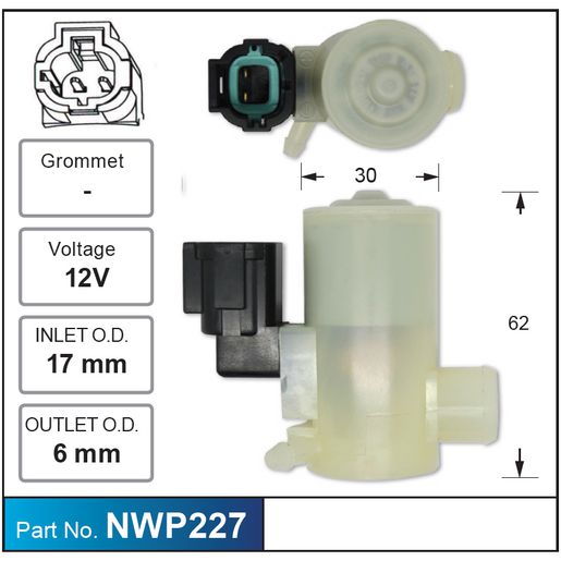 Nice Products Windscreen Washer Pump NWP227